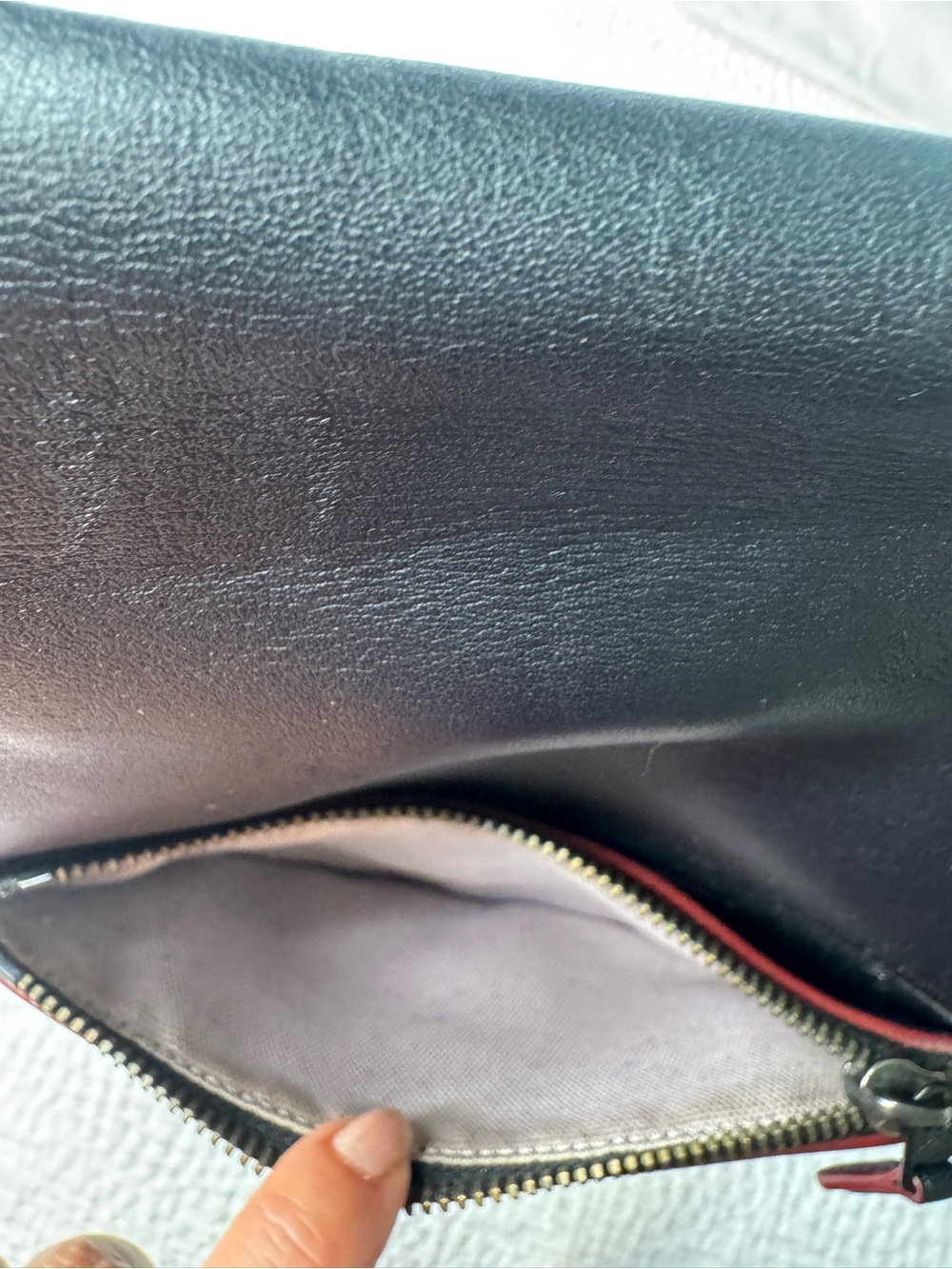 Coach 1941 Black Leather Crossbody large Saddle Bag with Oxblood Red Accents. - Picture 10 of 10